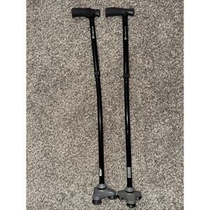 HurryCane Adjustable Height Collapsible Walking Cane Black (Lot Of 2)